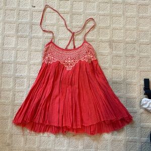 free people red flowy top